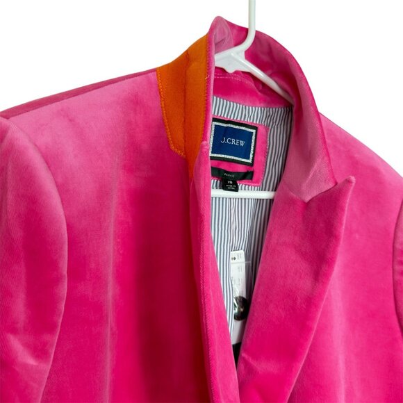 NWTJ.Crew Parke Blazer Womens Size 18 Pink Velvet Single-Button Jacket Lined - Picture 10 of 16
